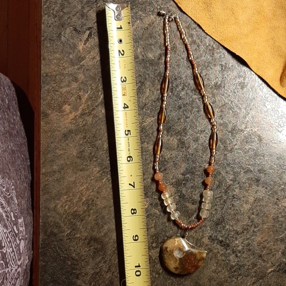 Gorgeous fall color ammonite necklace. - Picture 8 of 8